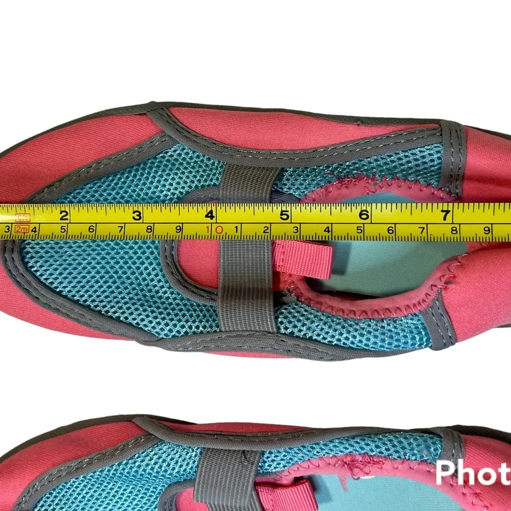 Girls, pink and blue water shoes, size 2–3